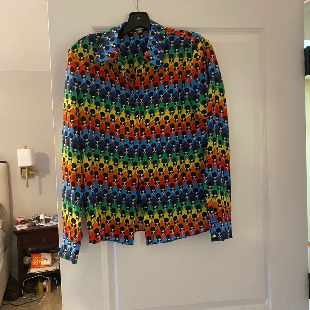 New Alice and Olivia Button Down Rainbow Shirt